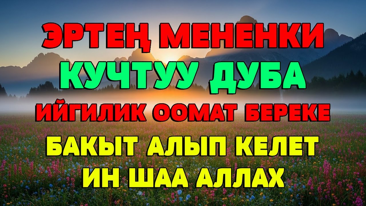ЖҮРӨККӨ ТЫНЧТЫК ҮЙГӨ БЕРЕКЕ АЛЫП КЕЛҮҮЧҮ КҮЧТҮҮ ДУБА  ИНШААЛЛАХ