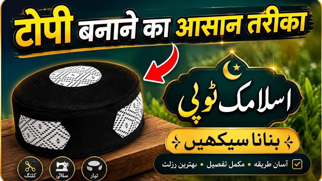 Islamic cap making/ cap cuting and stiching/Prayer cap/@rahimtailor24 