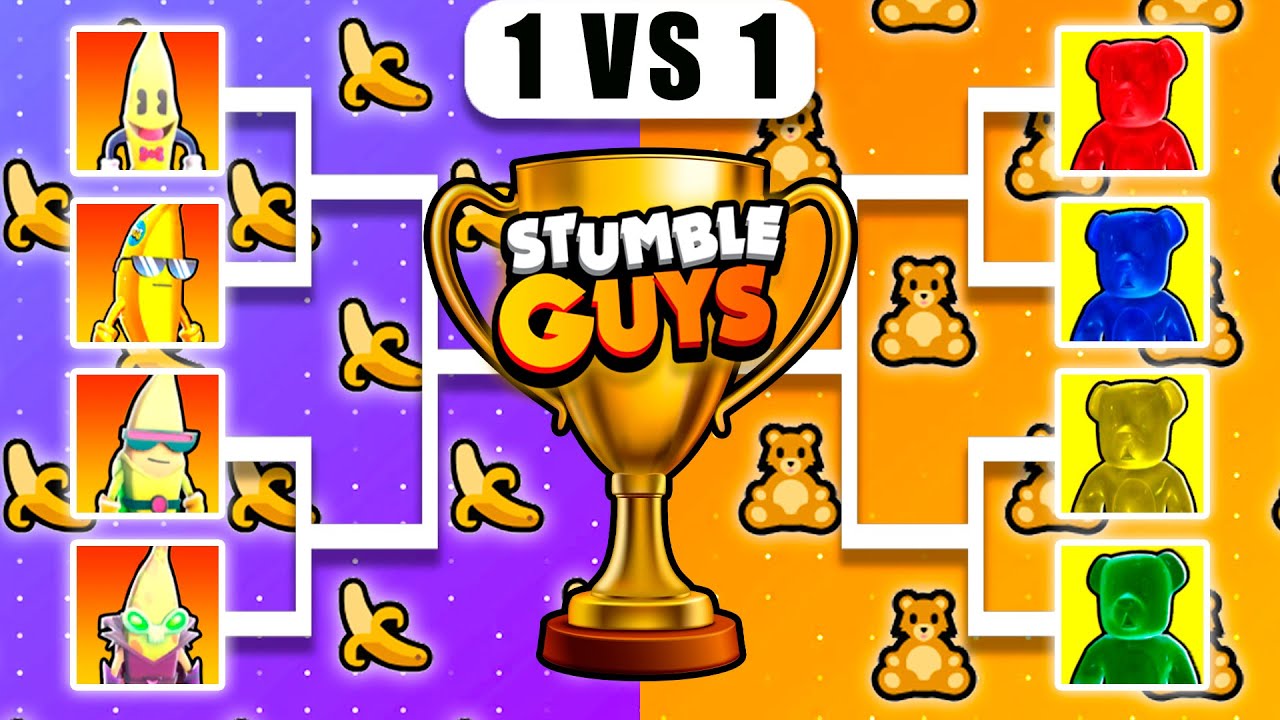 🍌BANANA vs GUMMY🧸 | WHO WON? | NEW MAP BARBIE DASH | STUMBLE GUYS TOURNAMENT