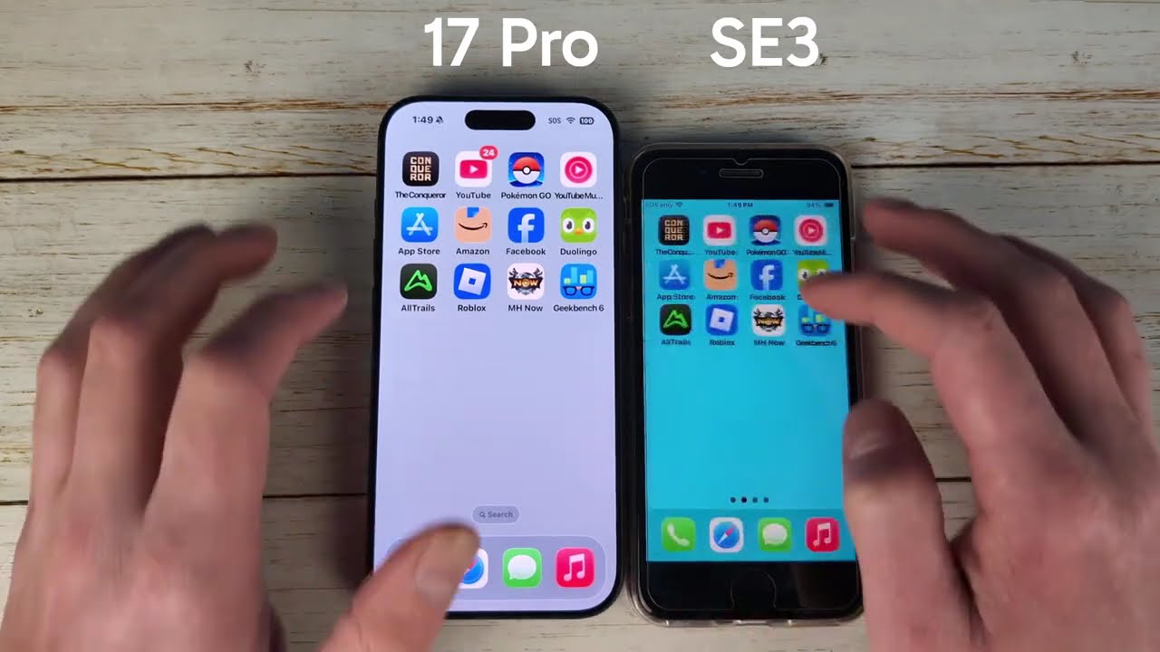 Сравнение скорости работы iPhone 17 Pro и iPhone SE 2022 года (тесты производительности)