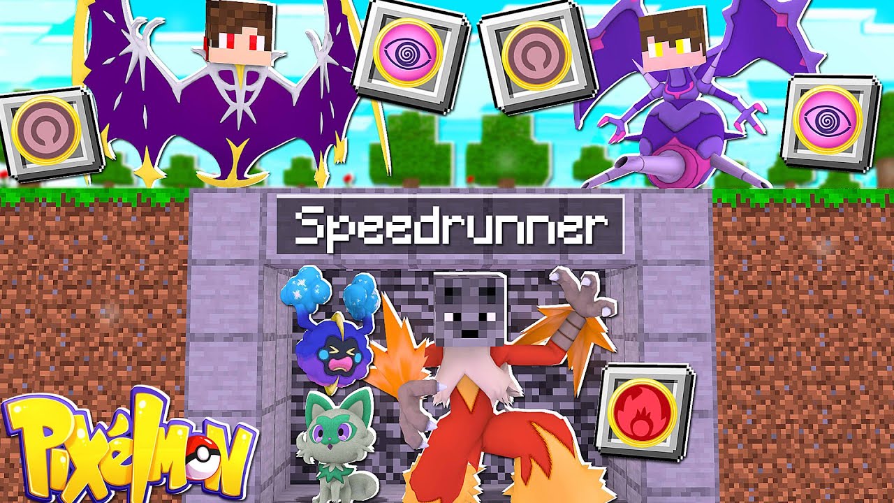 Minecraft Pixelmon Manhunt (1 Speedrunner VS 2 Caçadores) com PODERES de VIRAR os Pokemon
