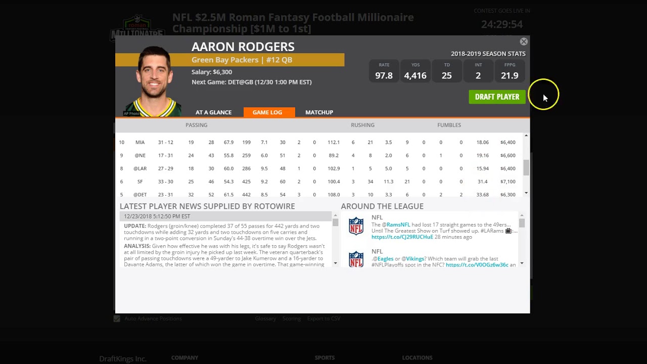 Week 17 Draftkings NFL Breakdown and Optimizer Mass Entry Tutorial