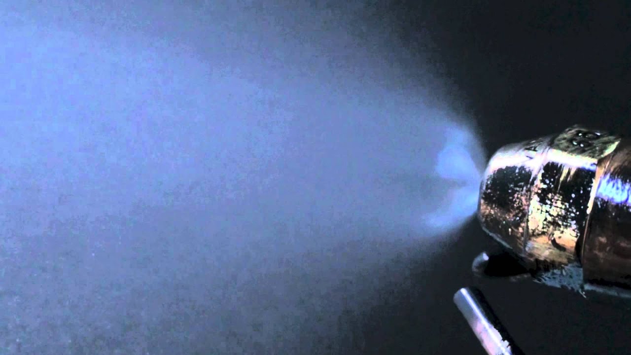 How the fuel oil sprays from the nozzle in the oil burner