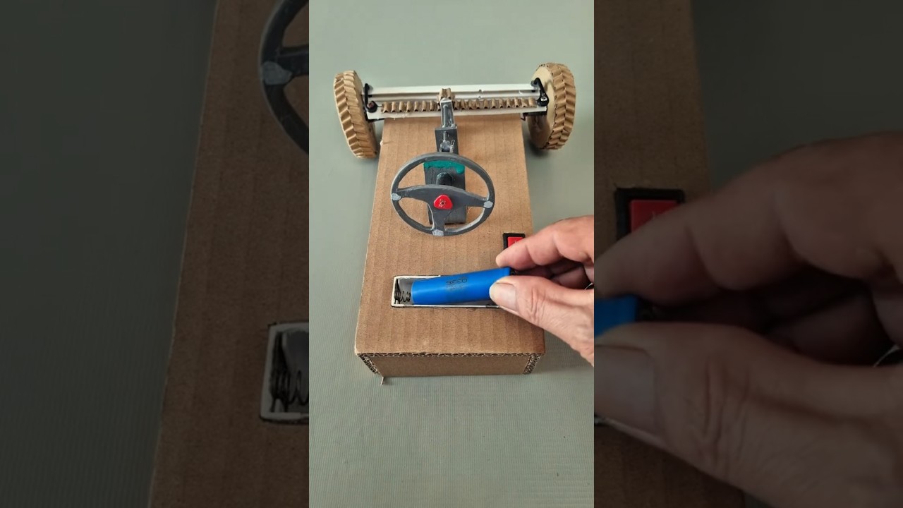Simple steering wheel model #DIY #CardboardCraft #SteeringSystem