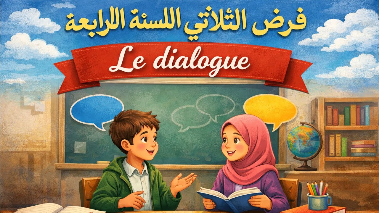 فرض الثلاثي الثاني للسنة الرابعة متوسط le dialogue 