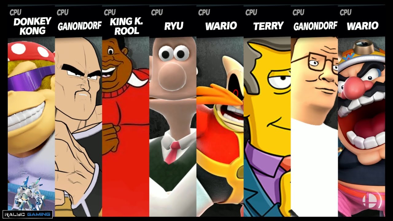 Funky Kong vs Nappa vs Fat Albert vs Wallace vs Robotnik vs Skinner vs Hank vs Wario