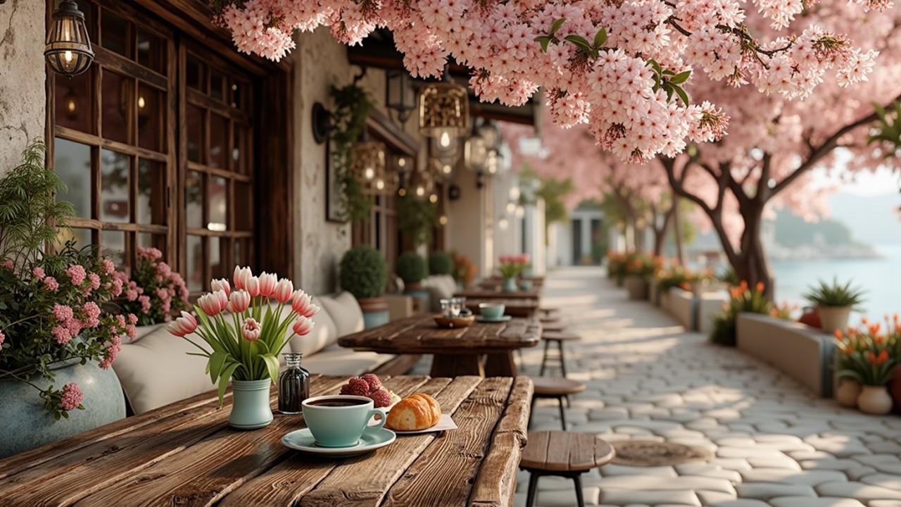 Relaxing Bossa Nova ~ Cozy Patio Ambience ~ Spring Jazz Relaxation