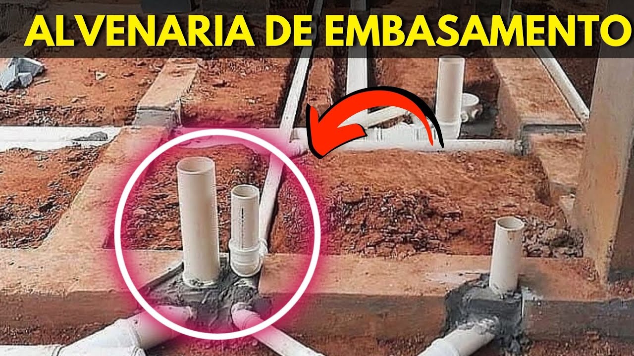 COMO EXECUTAR A ALVENARIA DE EMBASAMENTO? I Evite furar a viga baldrame para passagem da tubulação