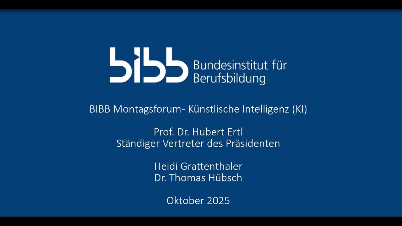 BIBB Montagsforum: Künstliche Intelligenz (KI) und Erkenntnisse aus dem Innovationswettbewerb INVITE