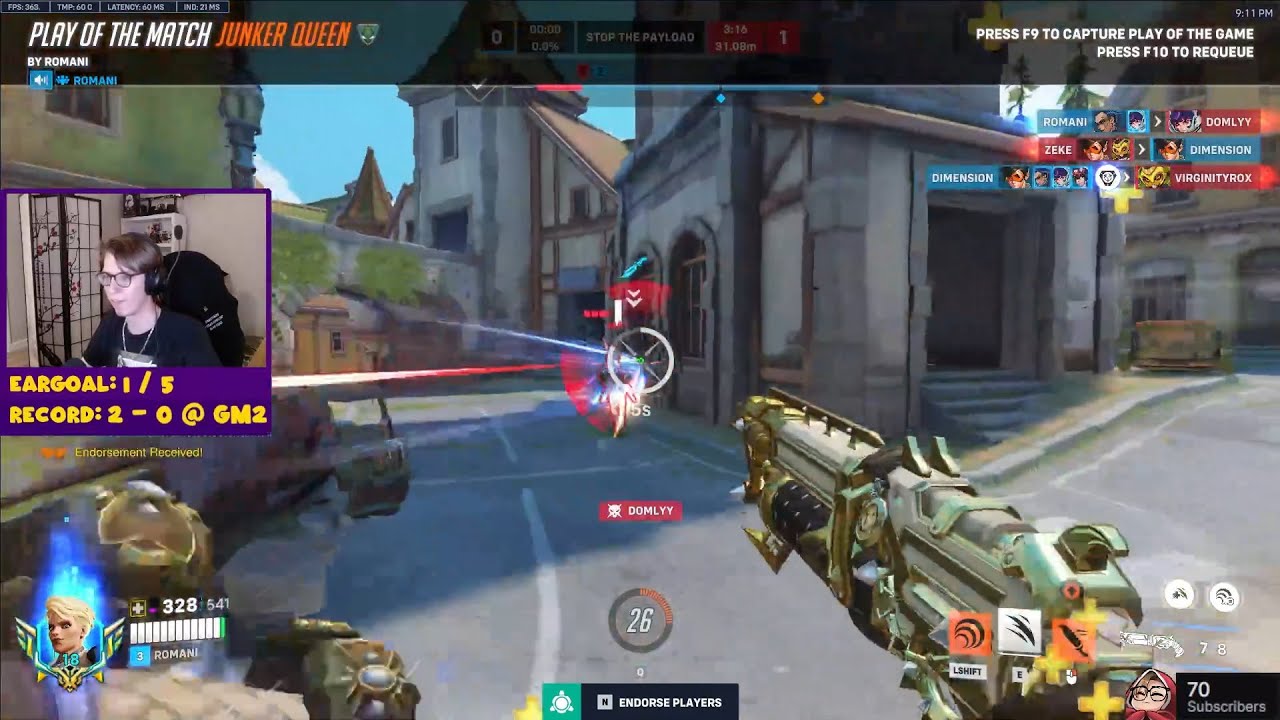 POTG! JUNKER QUEEN PERKS! ROMANI JUNKER QUEEN GAMEPLAY OVERWATCH 2 SEASON 16
