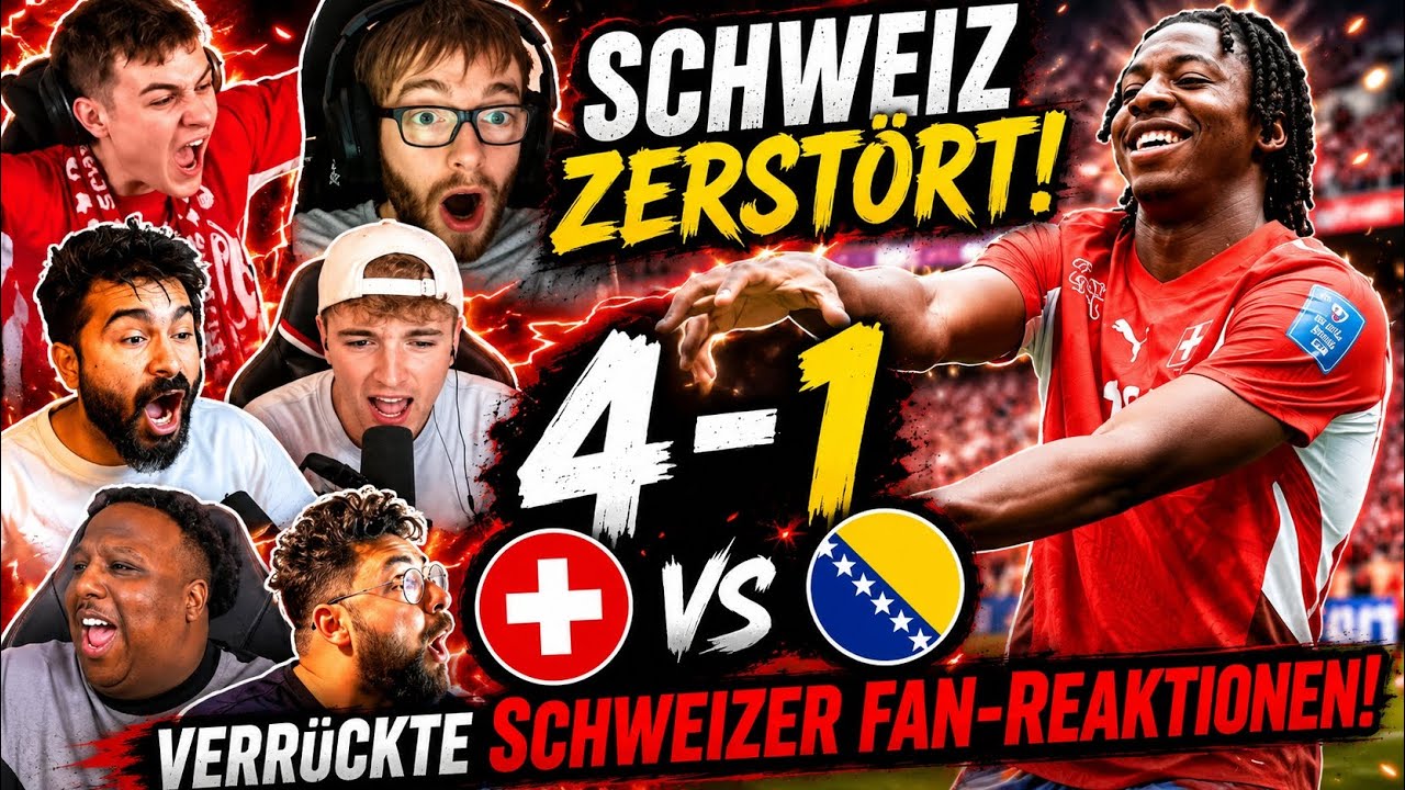 Crazy Swiss Fan Reactions after Switzerland 4:1 Bosnia | 2026 World Cup 🇨🇭🔥⚽