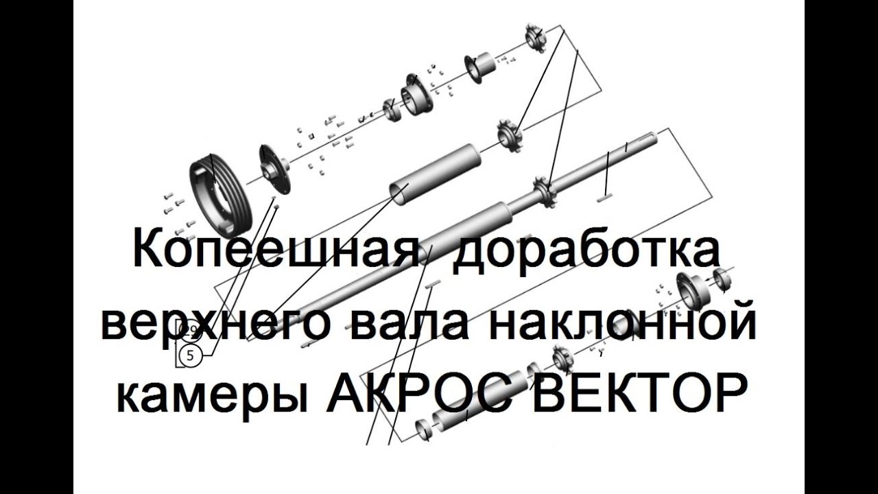 Копеечная доработка верхнего вала наклонной камеры Акрос Вектор при уборке льна от Ростсельмаша