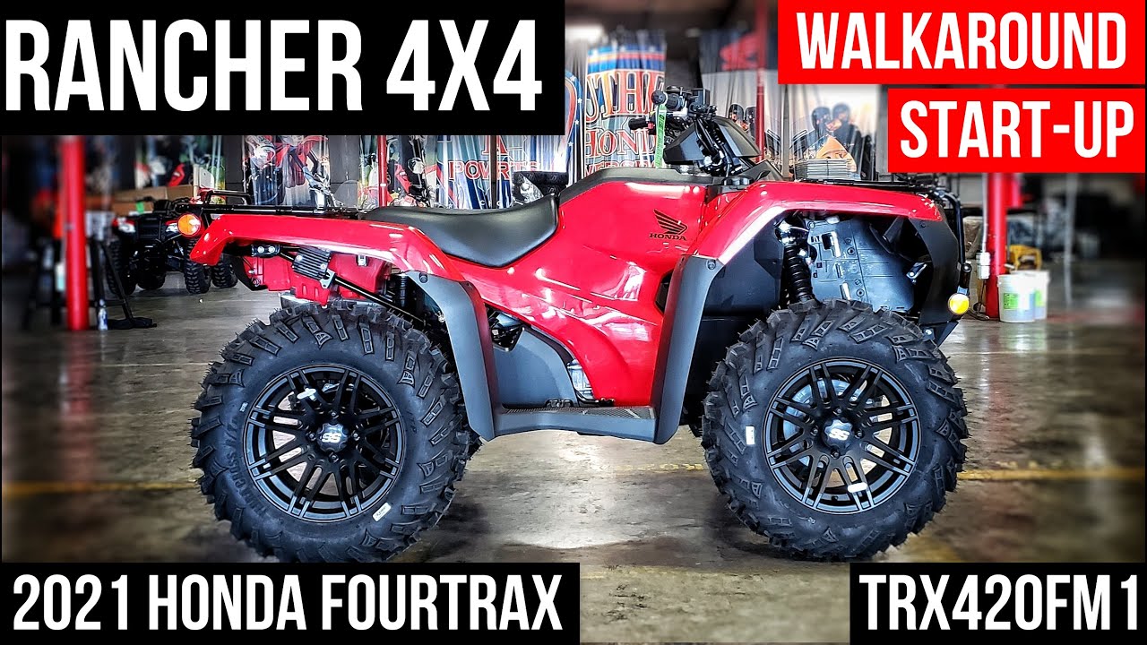2021 Honda Rancher TRX420 4x4 ATV Walkaround / Exhaust Sound | FourTrax TRX420FM1