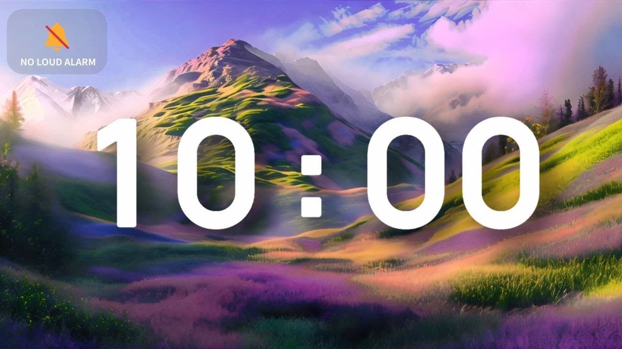 10 Minute Timer with Relaxing Music for Classroom | Spring Nature Calm Focus ⛰️🌱 | NO Loud Alarm 🔕