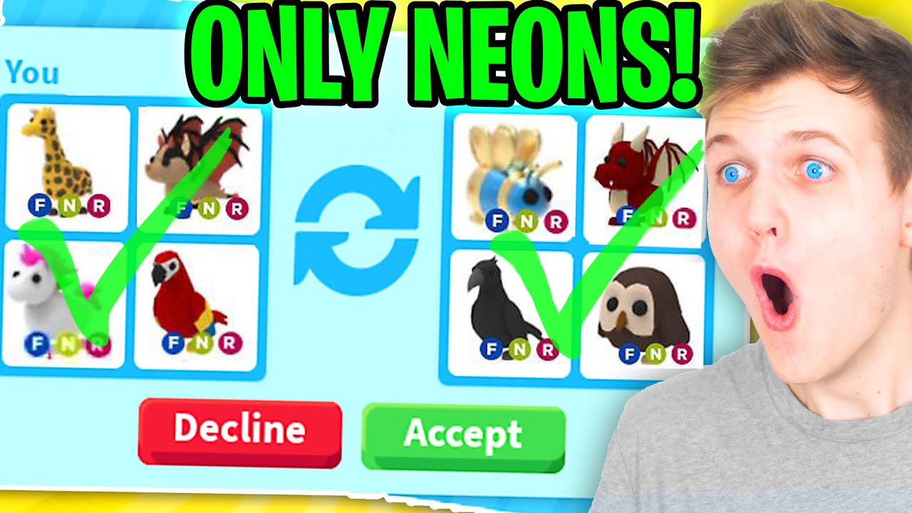 Can We Win The ONLY TRADING NEON PETS CHALLENGE In Adopt Me!? (CRAZY TRADES!)