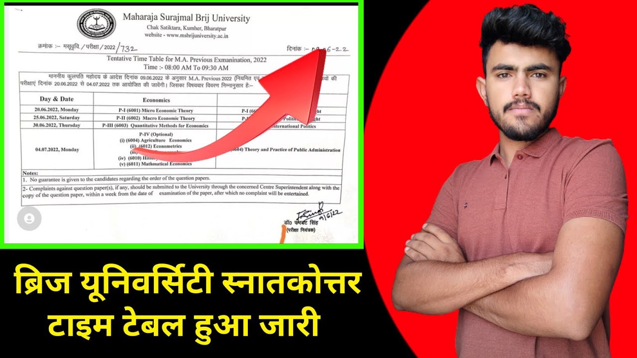Msbu PG Exam Time table 2022 Declared ।। Ma,Msc,Mcom ।। Brij University exam date 2022 ।।