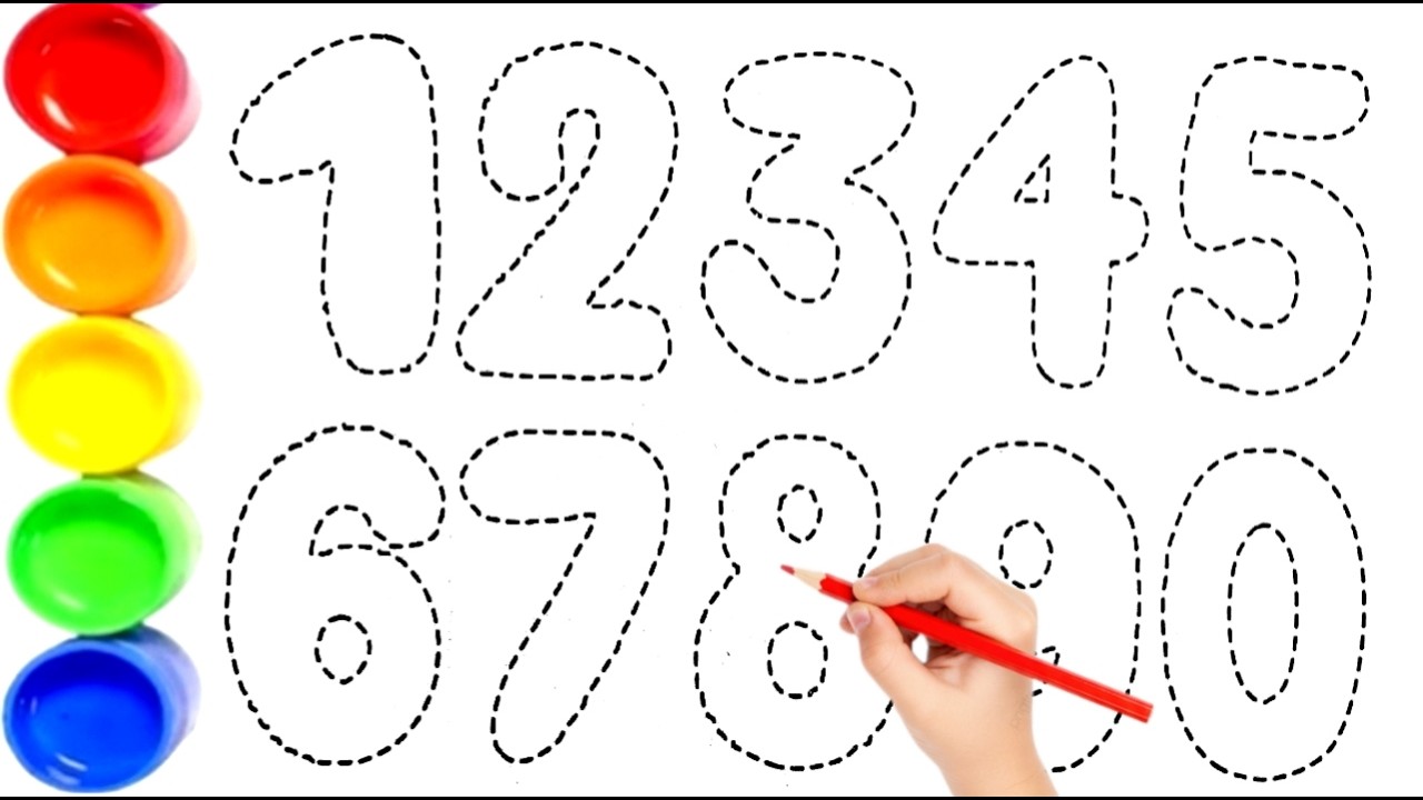 1234567890, Let's Draw Numbers! 1-10 Step-by-Step for Kids & Toddlers | Kids Drawing Video,7