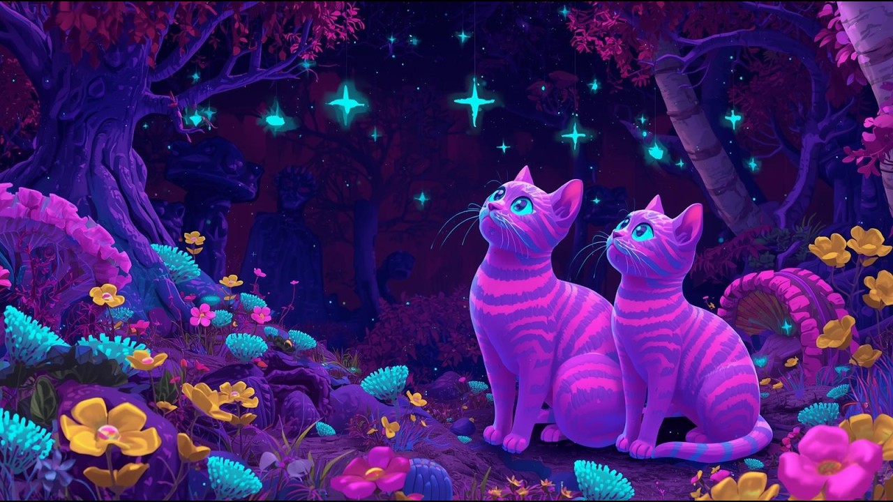 Neon Starlight Cats | Bluesy Dub Reggae, Trip-Hop & Cosmic Cat Dreams (1 Hour)