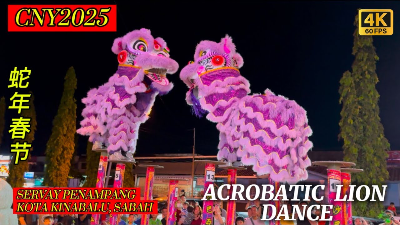 CNY2025 | ACROBATIC LION DANCE WALKABOUT BLESSING SERVAY PENAMPANG KOTA KINABALU BORNEO SABAH