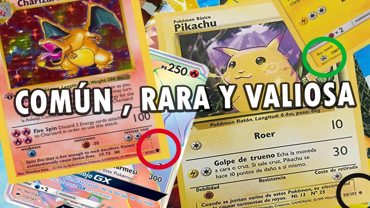 CARTAS POK&Eacute;MON COMUNES , POCO COMUNES Y RARAS COMO LEER S&Iacute;MBOLOS POK&Eacute;MON