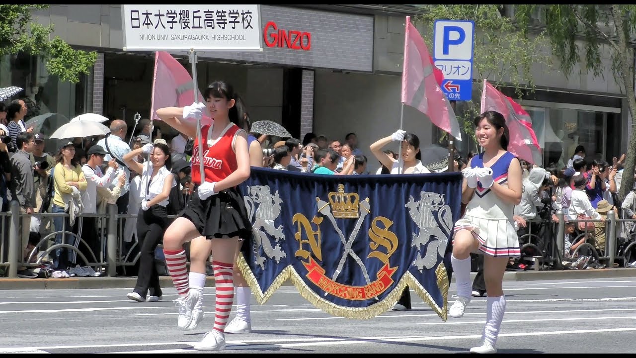 ⑩日本大学櫻丘高等学校吹奏楽部・バトントワラー部 第十三回銀座柳まつりゴールデンパレード