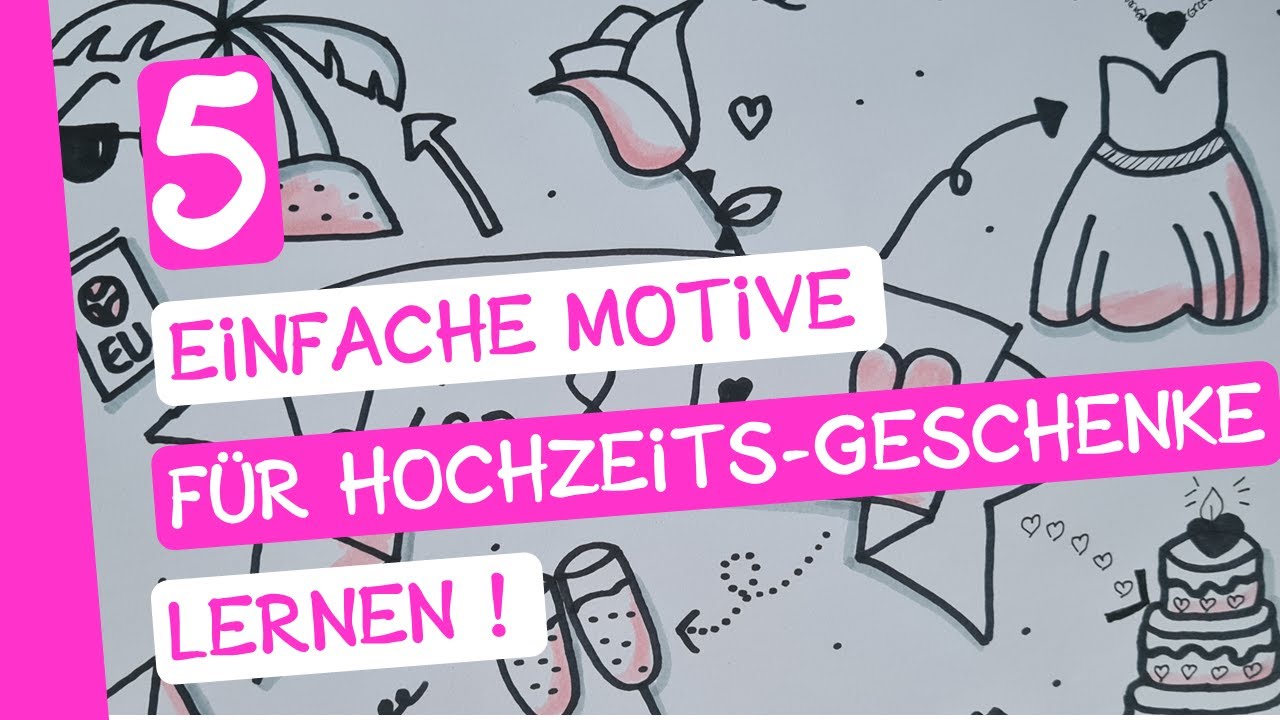 Hochzeitgeschenk - Fünf einfache Sketchnotes Vorlagen zum selber Zeichnen
