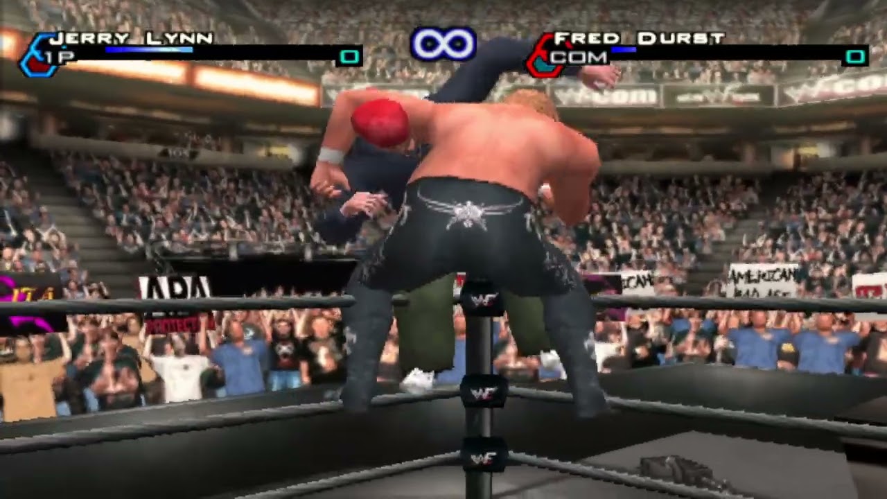 WWF Smackdown! Just Bring It - Геймплей на PS2 - Джерри Линн против Фреда Дёрста