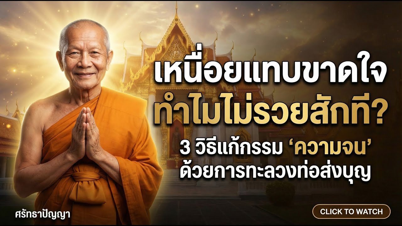 เหนื่อยแทบขาดใจ ทำไมไม่รวยสักที? (3 สิ่งที่ปิดกั้นทางไหลของบุญ) | ศรัทธาและปัญญา