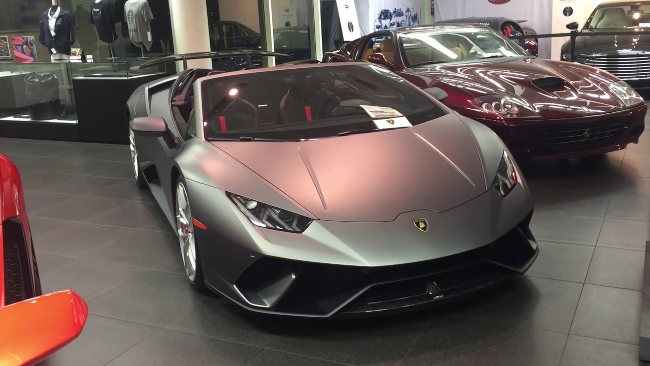 2019 Lamborghini Huracan Performante Spyder — amazing in matte grey!