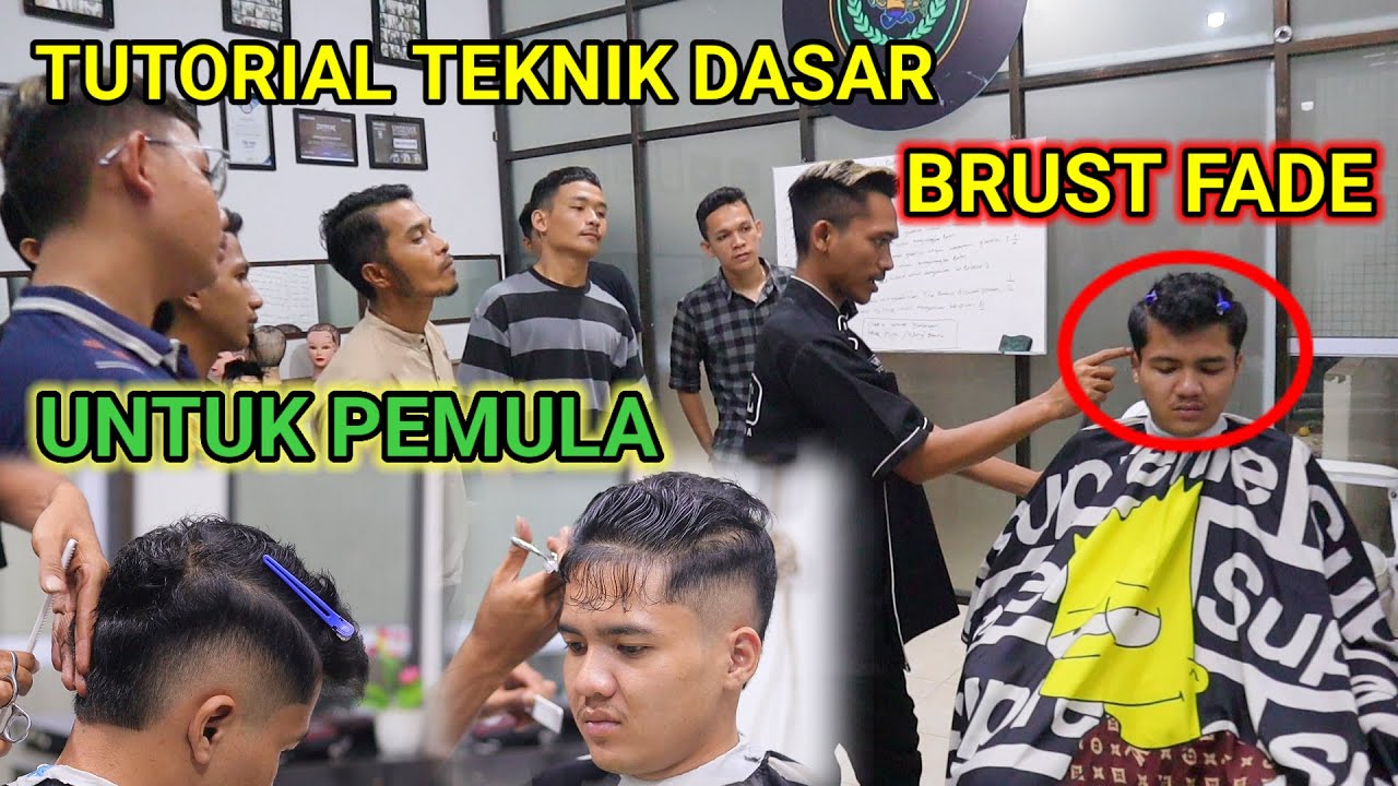 TUTORIAL TEKNIK DASAR BURST FADE HAIRCUT WITH FRENCH CROP_ BASIC MENS HAIRCUT UNTUK PEMULA  !!!