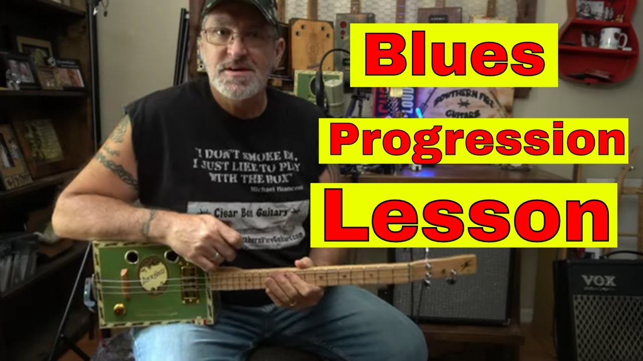 Cigar Box Guitar - Blues Chord Progression - LESSON