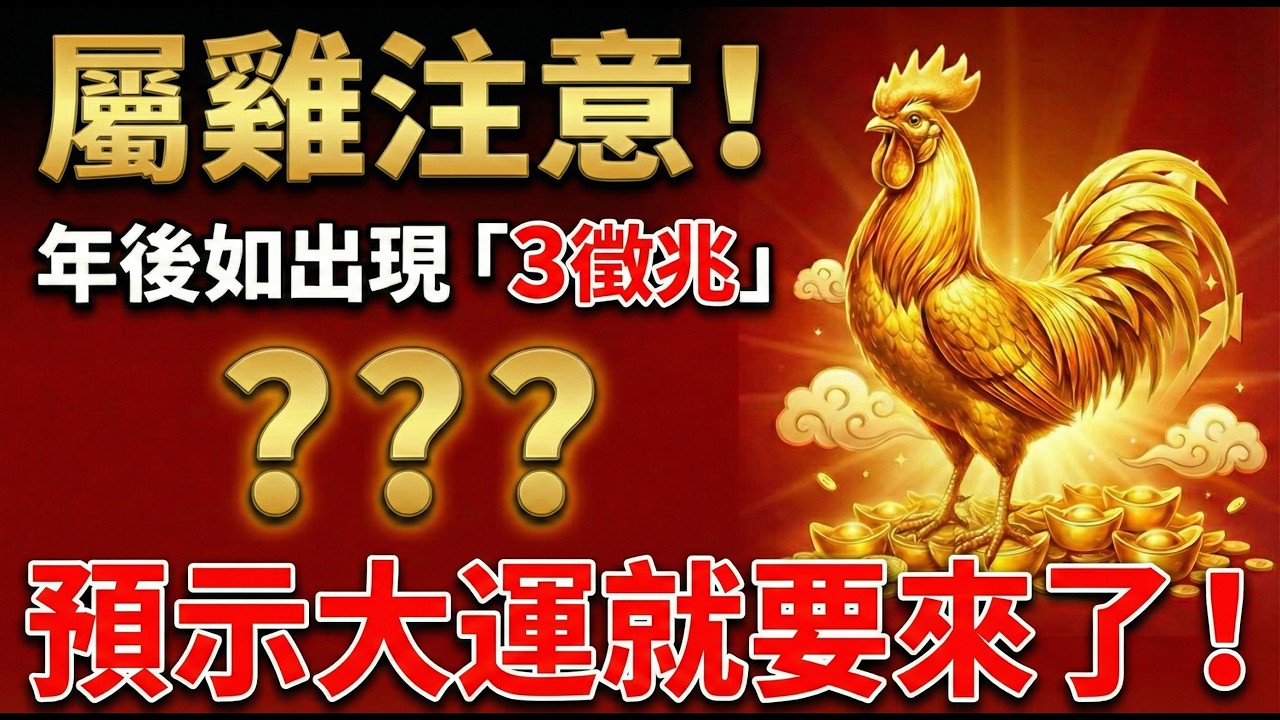 生肖雞注意！2026馬年是「正財」還是「破財」？過年後這3個徵兆，預示你的大運要來了！#屬雞2026運勢 #2026生肖雞財運 #生肖雞 #破財化解 #轉運 #風水 #算命 #五行 #改運 #屬雞
