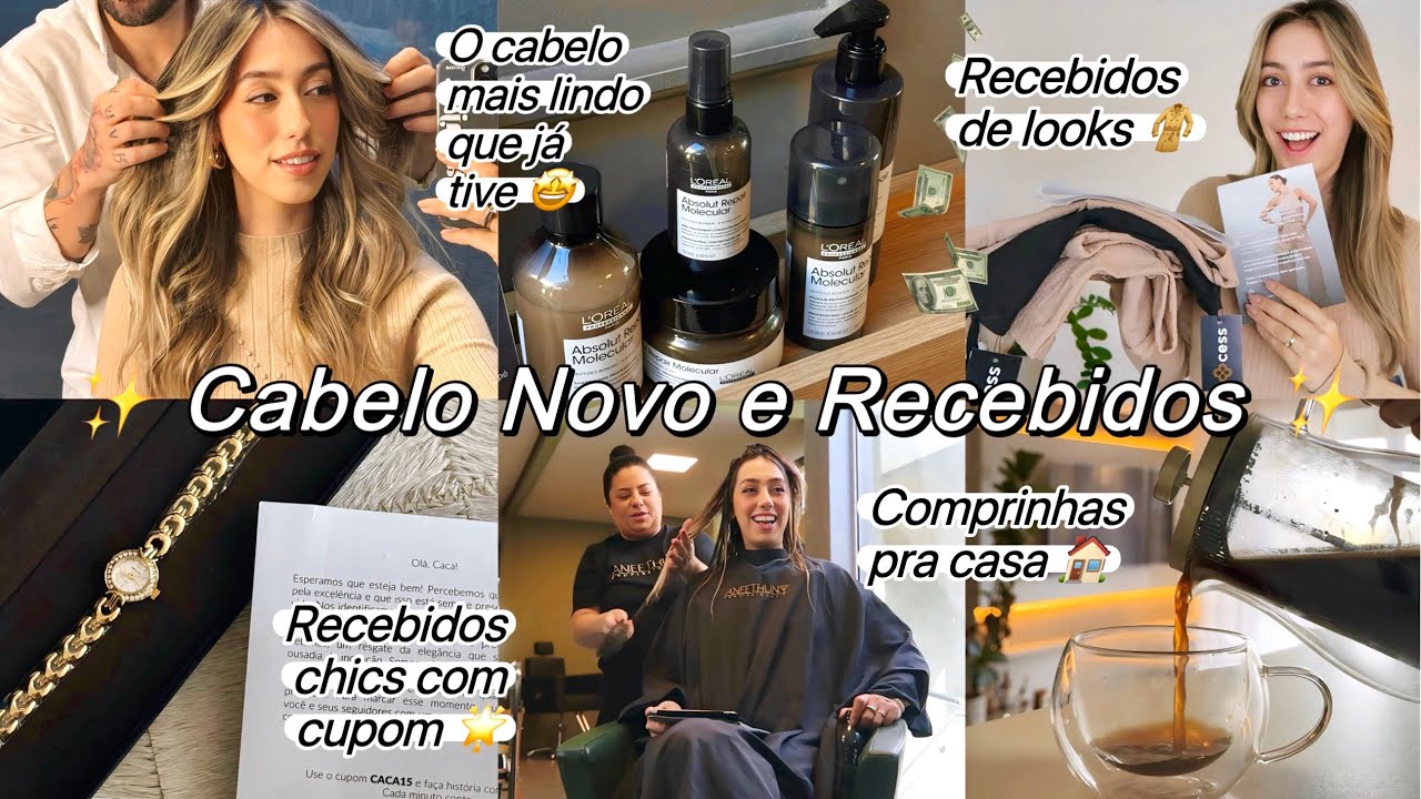 MUDEI O CABELO, RECEBIDOS de LOOKS e RELÓGIO, COMPRA pra CASA, ROTINA da MANHÃ.. 🌟💇🏻‍♀️ Cacá Anjos