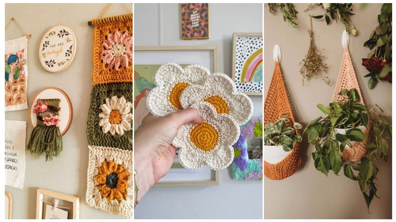10 proyectos r&aacute;pidos de decoraci&oacute;n del hogar en crochet| decoraci&oacute;n del hogar de ganchillo #crochet