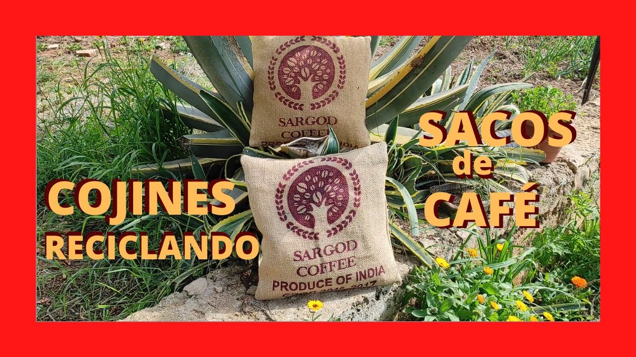 CÓMO HACER ✄  COJINES con TELA de SACO RECICLADO ✔  | DECOYUTE