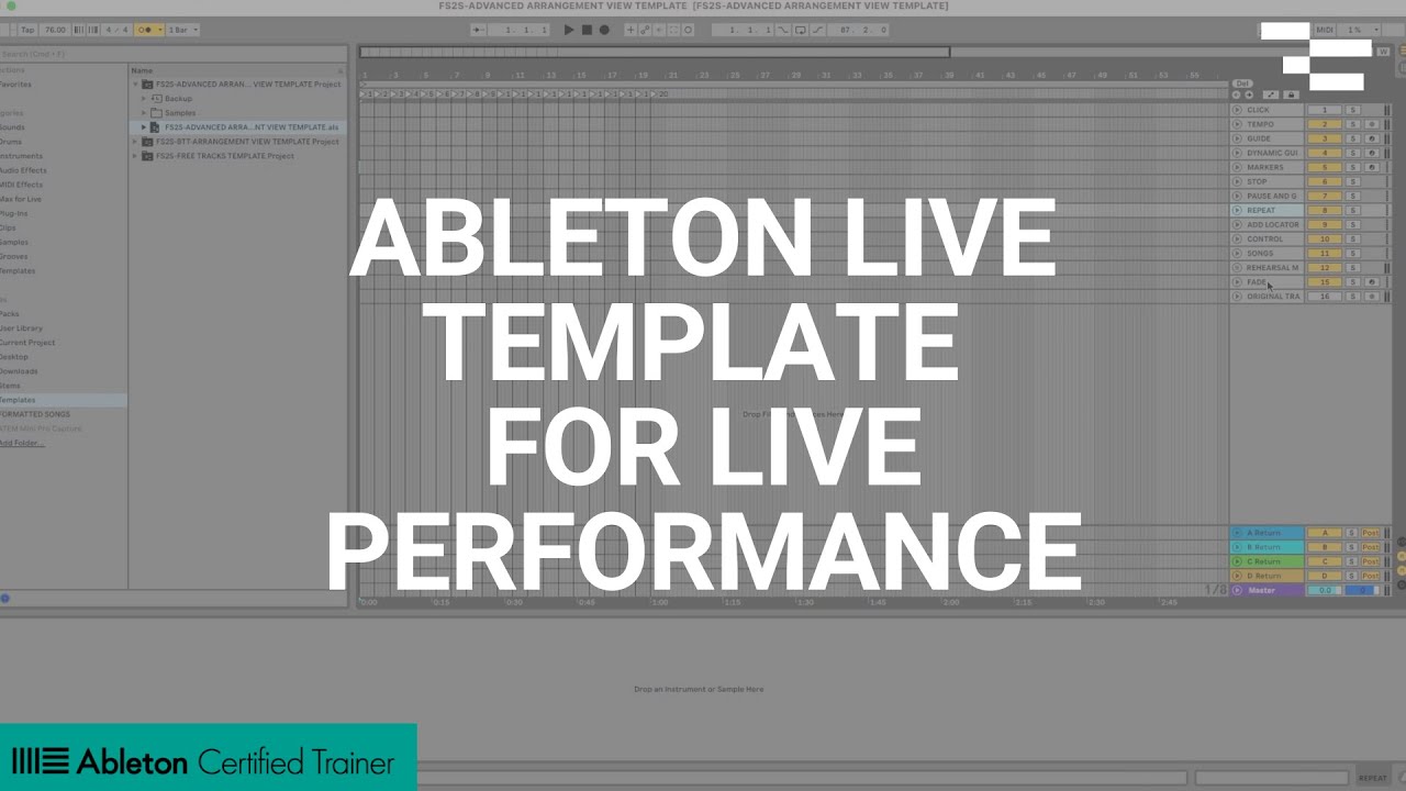 Создание шаблона Ableton Live для живого выступления