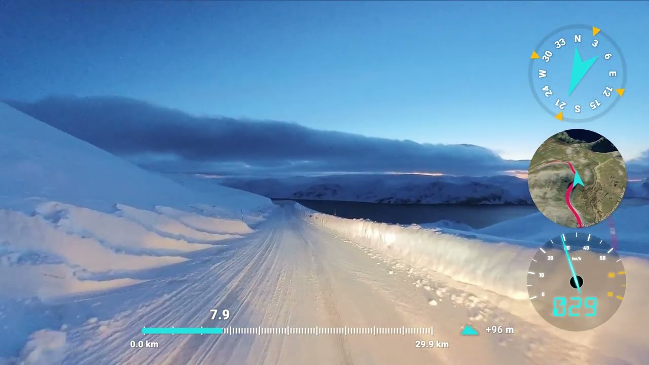 Winter: Nordkapp - Northcape downwards 4k cabview