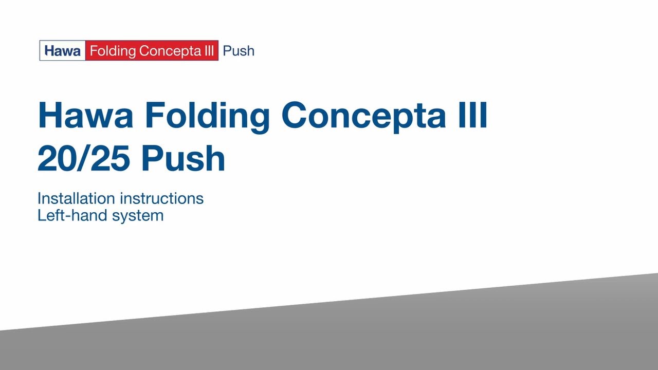 Hawa Folding Concepta III 20/25 Push - Installation instructions, Left-hand system