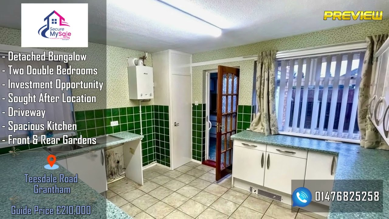 Detached bungalow for sale on Manthorpe Estate with Secure My Sale Estate Agents Grantham
