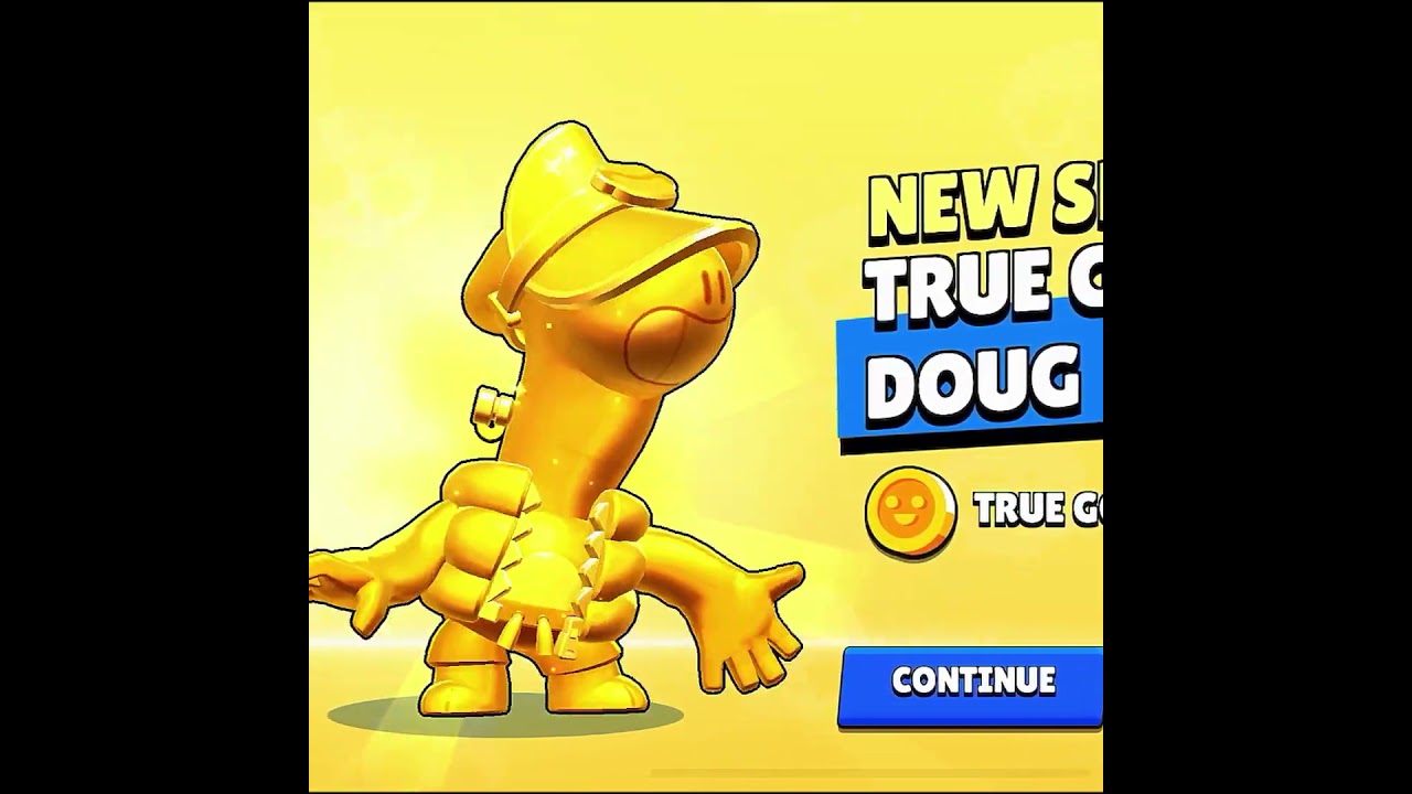 The Best Reward Ever `Brawl Stars #shorts Free True Gold Doug Skin + Free 25k Coins