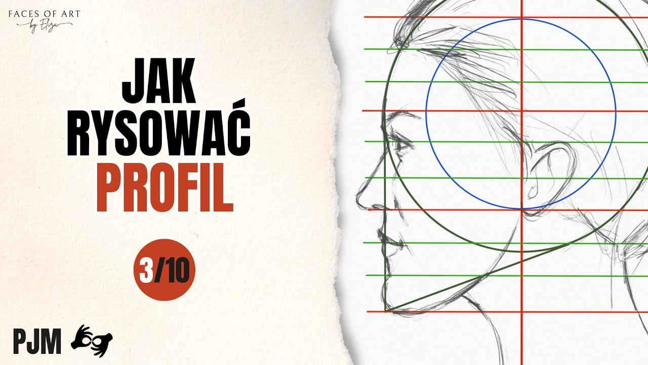 Jak narysować profil w prosty sposób | Kurs portretu PJM | 3/10