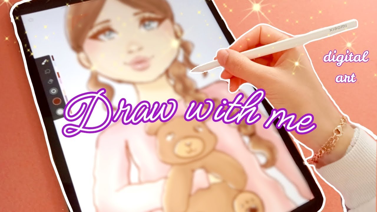 A little bit of magic and a teddy bear hug ✨🧸 Digital Art Process 💖 cozy character design ☺️