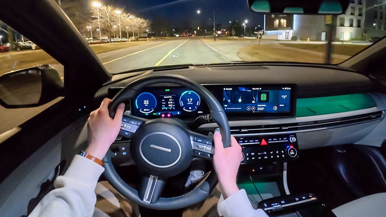 2025 Hyundai Tucson Hybrid Limited - POV Night Drive (Binaural Audio)
