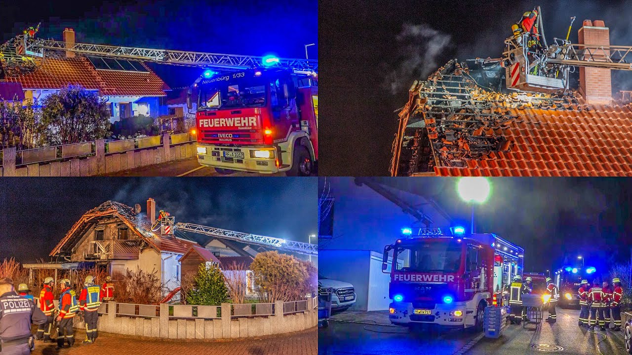 [FEUER GREIFT AUF BALKON & DACHSTUHL ÜBER] FEUERWEHR im GROSSEINSATZ | LÖSCHARBEITEN & DREHLEITER