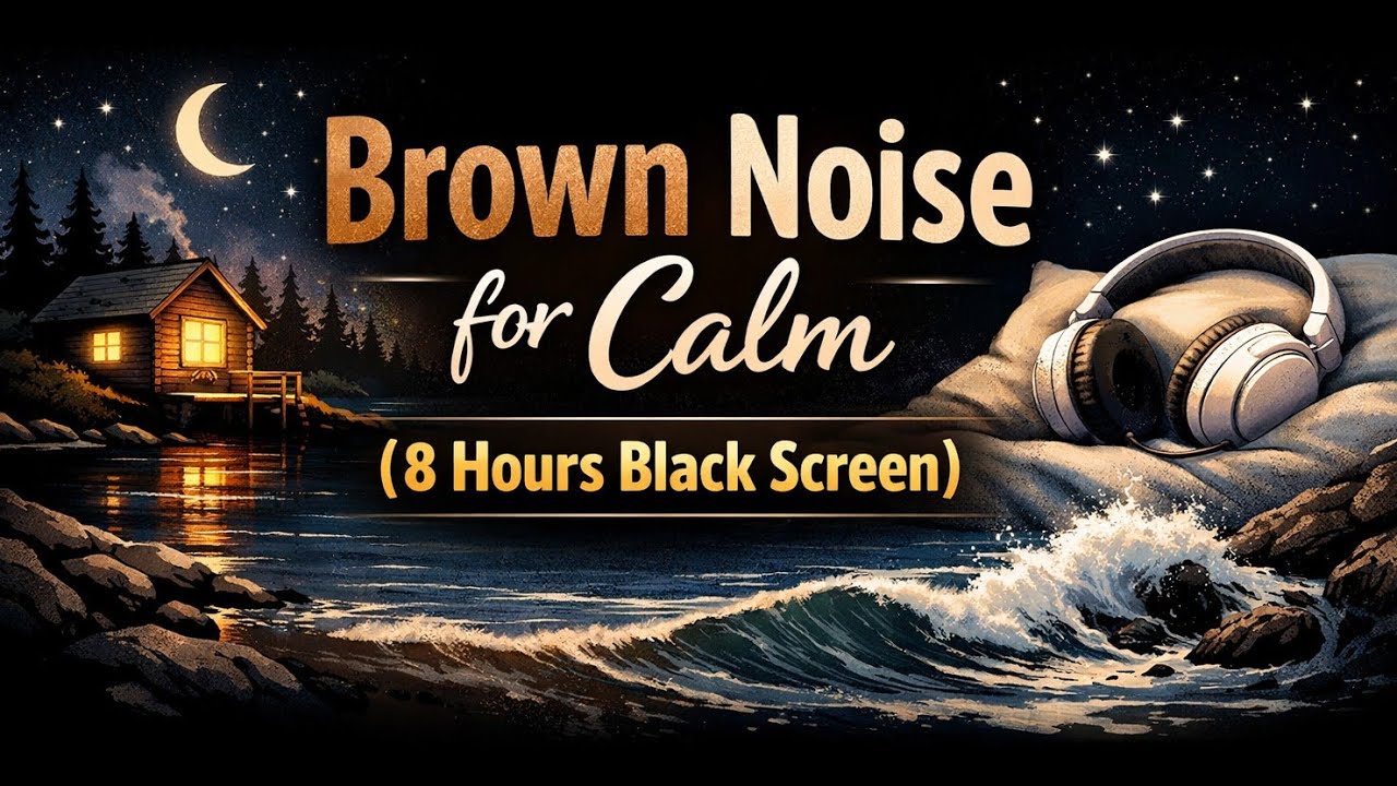 Brown Noise for Calm (8 Hours Black Screen)
