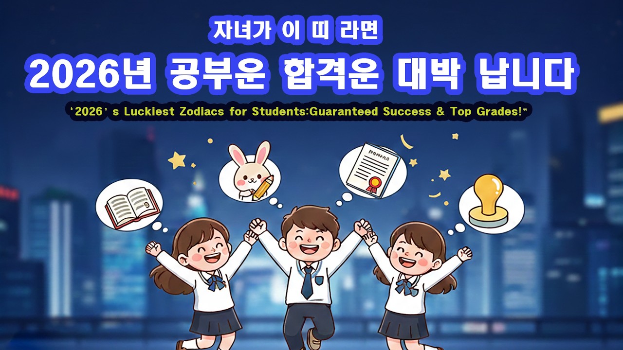 자녀가 이 띠 라면 2026년 공부운 합격운 대박 납니다(