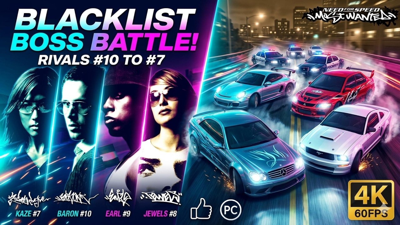 🏎️ THE ELITE CLIMB: BLACKLIST| NFS Most Wanted 2005 | Full Pc Gameplay | 4K | No Commentary