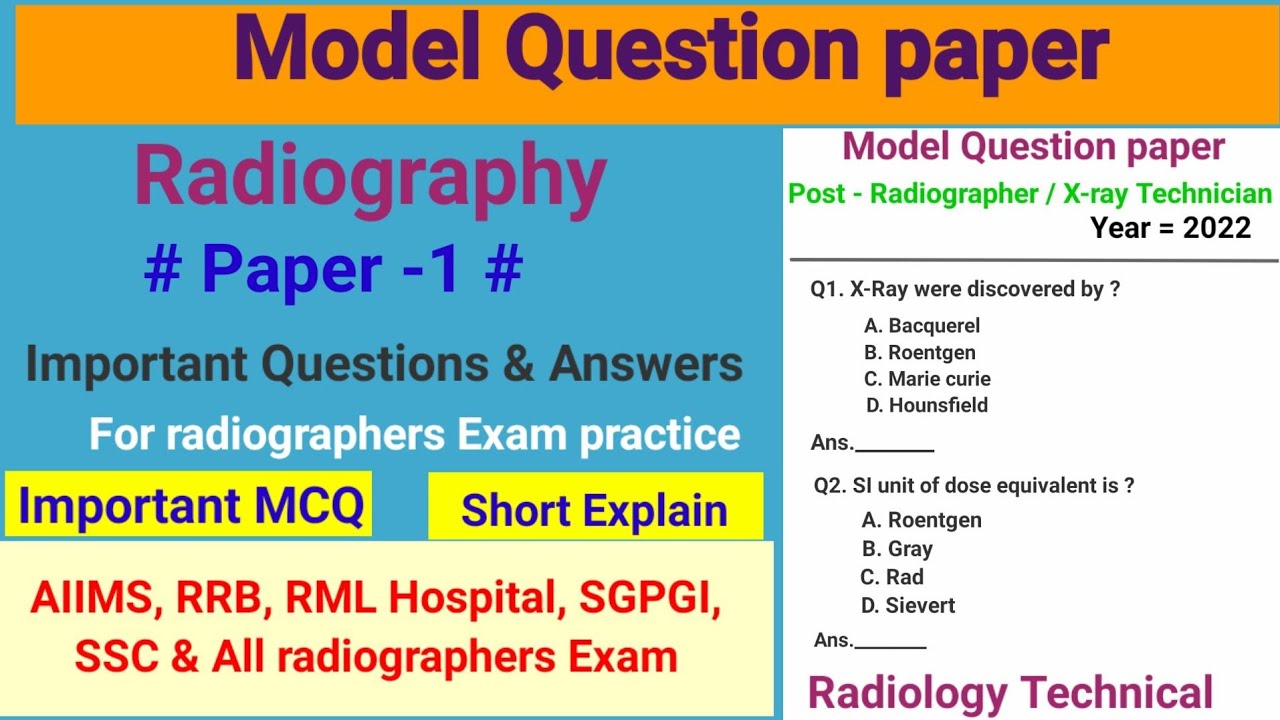 Radiography Model Question paper # paper -1#  Radiography MCQ#  Test paper # By BL Kumawat #
