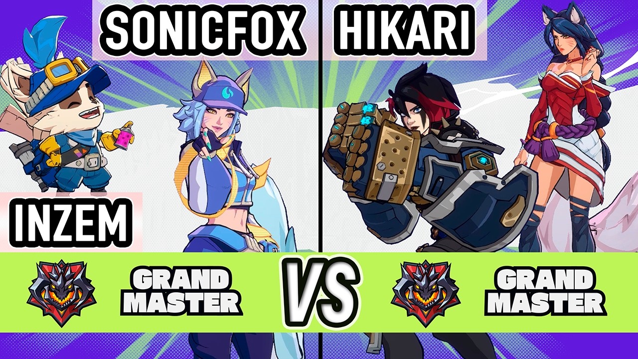 2XKO ▰ SonicFox + INZEM (Ahri / Teemo) vs Hikari (Vi / Ahri) ▰ High Level Gameplay