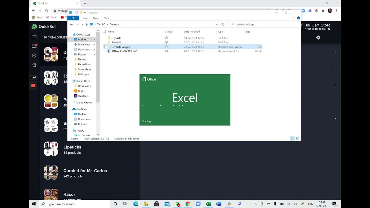Catalog creation by uploading product images and then linking the excel file via name or SKU code